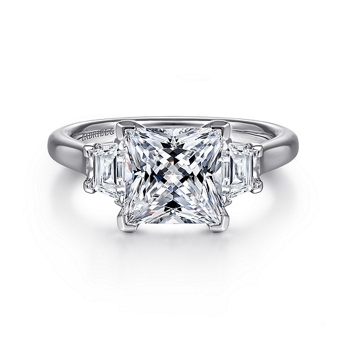 Gabriel & Co 14 Karat White Gold Trapazoid Diamond Semi-Mount 0.47 Ct
*Setting only, center stone not included