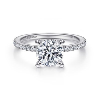 Gabriel & Co 14 Karat White Gold Diamond Semi-Mount 0.16 Ct
*Setting only, center stone not included