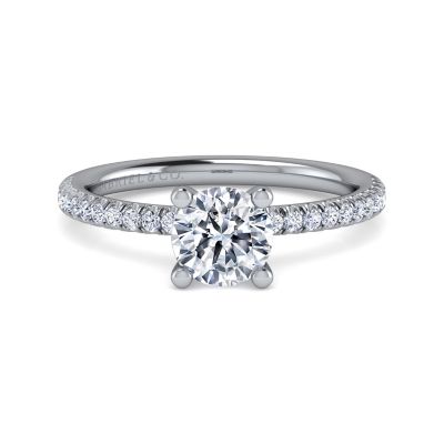 Gabriel & Co 14 Karat White Gold Diamond Semi-Mount Engagement Ring 0.18 Ct
*Setting only, center stone not included