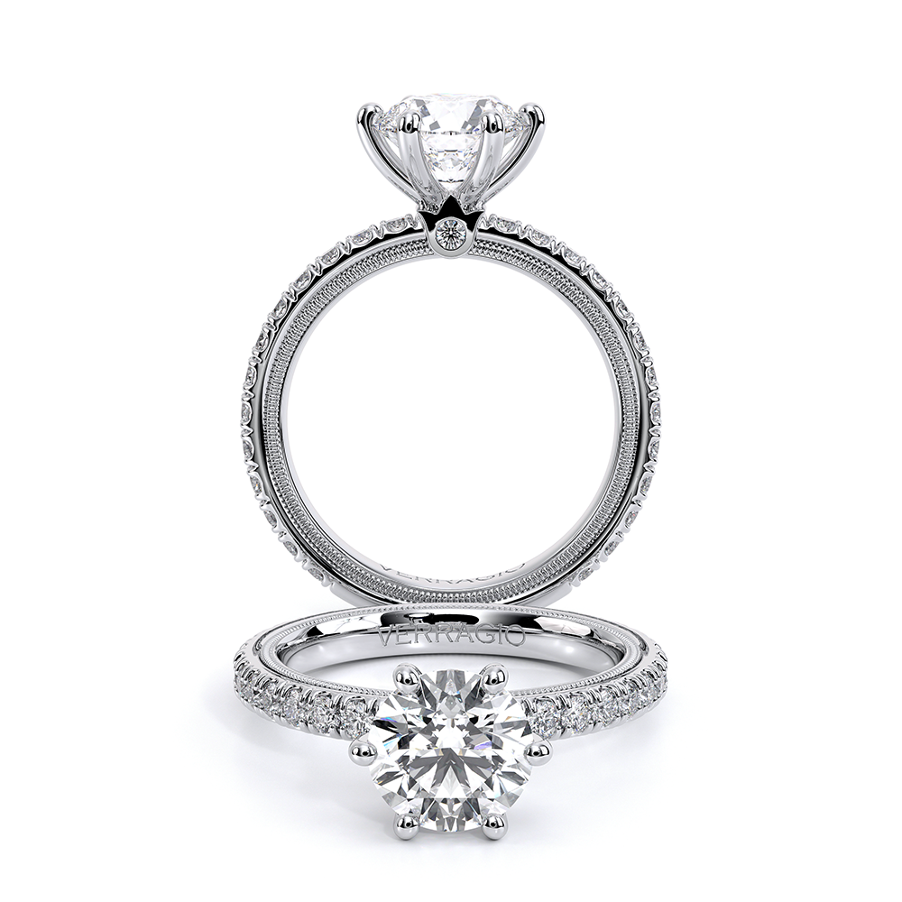 Verragio 14 Karat White Gold Tradition Diamond Semi-Mount 0.65 Ct
*Setting only, center stone not included