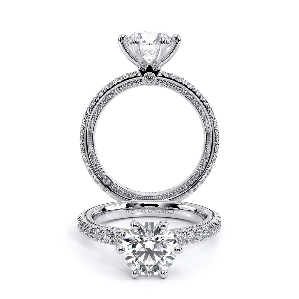 Verragio 14 Karat White Gold Tradition Diamond Semi Mount Engagement Ring 0.65 Total Diamond Weight 001 140 04680
