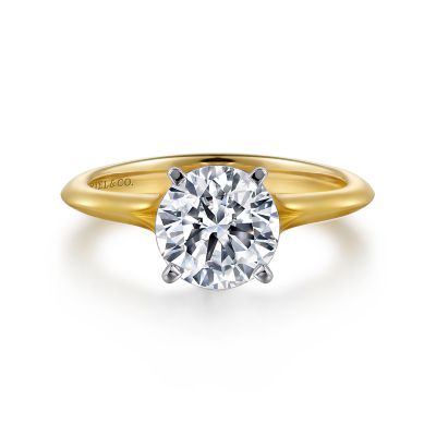Gabriel & Co 14 Karat Yellow Gold Classic Cathedral Setting
*Setting only, center stone not included