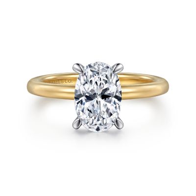 Gabriel & Co 14 Karat Yellow Gold With White Gold Diamond Hidden Halo 0.05 Ct
*Setting only, center stone not included