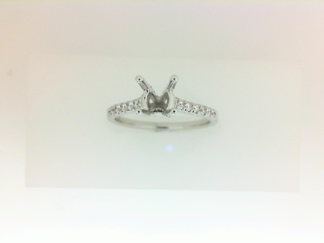 14 Karat White Gold Diamond Semi Mount With 28=0.24Tw Round G/H SI1