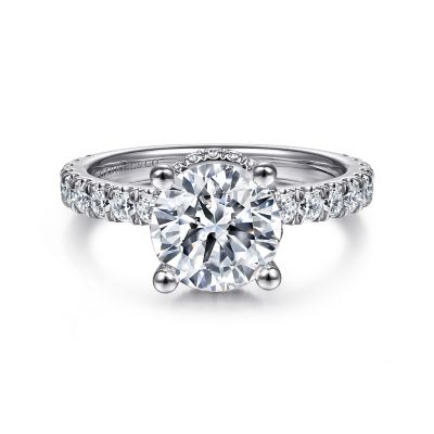 Gabriel & Co 14K White Gold Hidden Halo Round Diamond Semi-Mount Engagement Ring 0.70Ctw
*Setting only, center stone not included