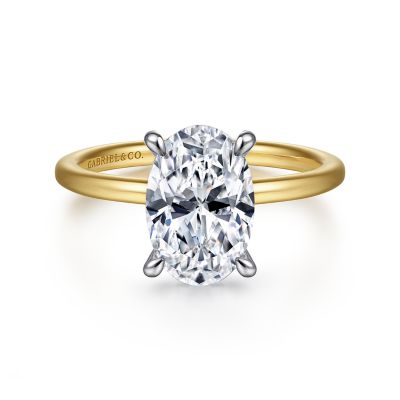 Gabriel & Co 14 Karat Yellow Gold With White Gold Diamond Hidden Halo 0.06 Ct
*Setting only, center stone not included