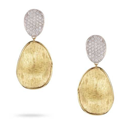 Marco Bicego: 18 Karat  Yellow/White  Lunaria Dangle Earrings With 0.56Tw Round Diamonds