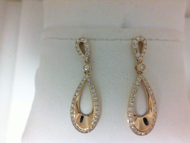 Yellow 14 Karat Earrings With 84=0.58Tw Round Diamonds