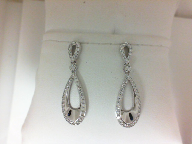White 14 Karat Earrings With 84=0.58Tw Round Diamonds