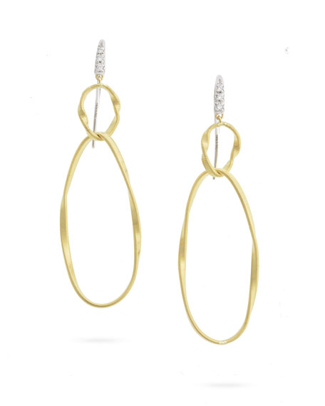 Marco Biecgo 18 Karat Yellow/White 0.05 Ct Diamond Marrakech Onde Earrings