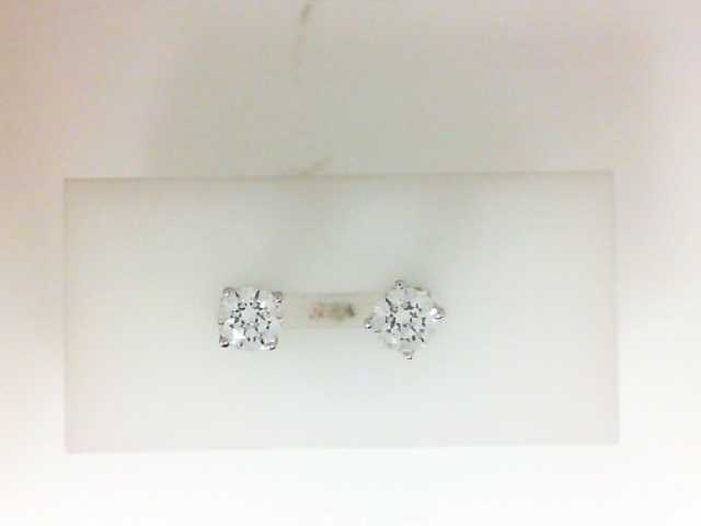 14 Karat White Gold Cubic Zirconia Earrings