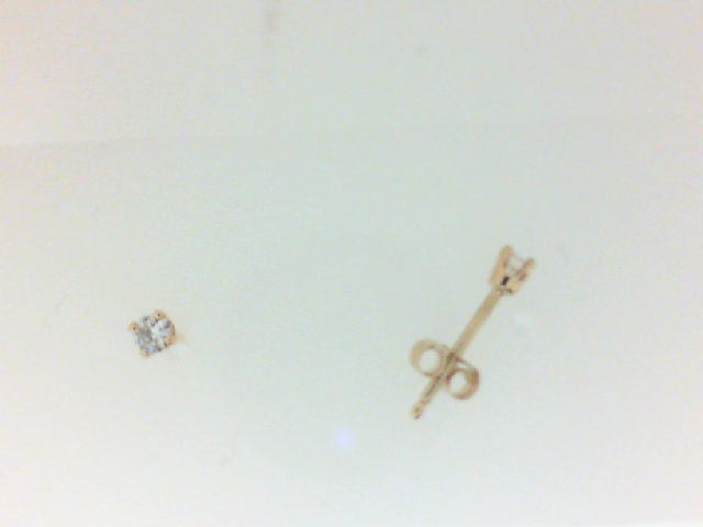 14 Karat Yellow Gold Earrings With 2=0.06 Tw Round Diamonds