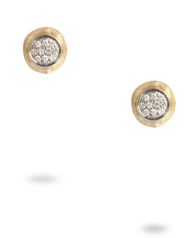 Marco Bicego Yellow/White 18 Karat Brushed Delicati Earrings With 0.15Tw Round Diamonds