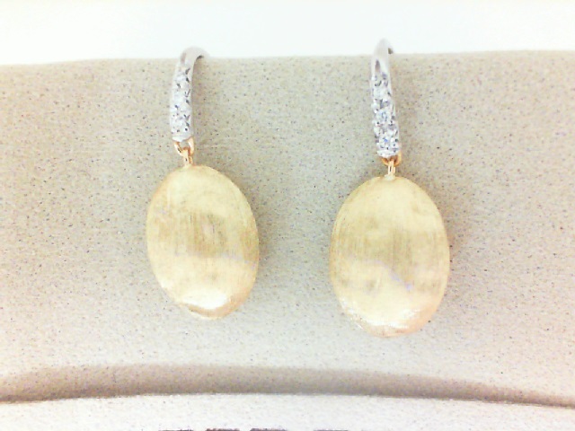 18 Karat Yellow/White Brushed Siviglia Earrings With 0.05Tw Round Diamonds