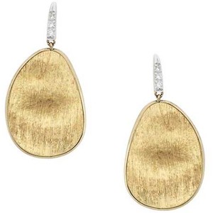 Marco Bicego 18 Karat Yellow Gold Lunaria Drop Earrings With 0.05Tw Round Diamonds