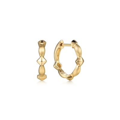 Gabriel & Co 14 Karat Yellow Gold Geometric Huggies