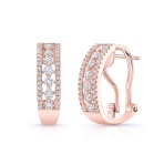 14 Karat Rose Gold 0.73 Ct Diamond Earrings With Omega Backs