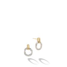 Marco Bicego 18 Karat Yellow And White Gold Jaipur Link Diamond Circle Earrings 0.27 Ct