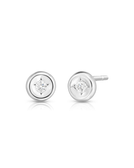 Roberto Coin 18 Karat White Gold Earrings With 2=0.08Tw Round G/H Si1 Diamonds