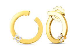 Roberto Coin 18 Karat Yellow Gold  Love In Verona Earrings 0.15 ct