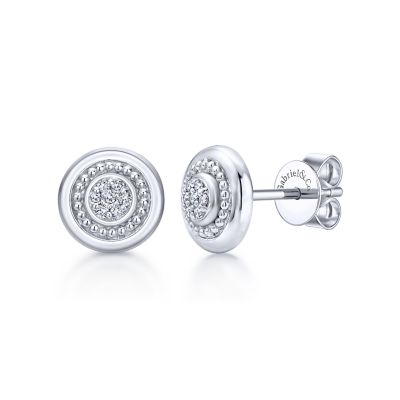 Gabriel & Co Sterling Silver Diamond Cluster Earrings