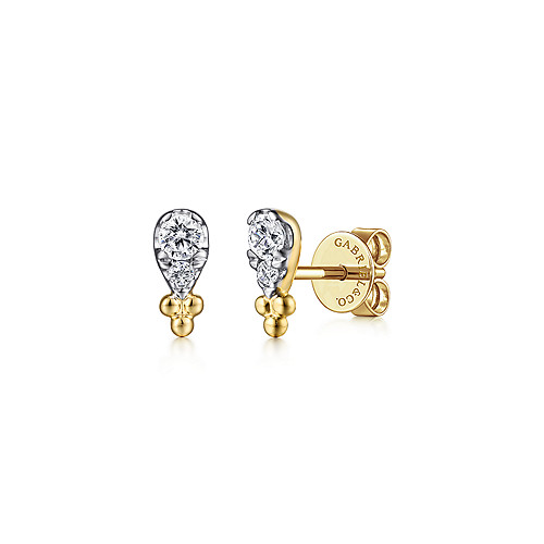 Gabriel & Co 14K Yellow Gold Diamond Bujukan Stud Earrings-0.20CTW