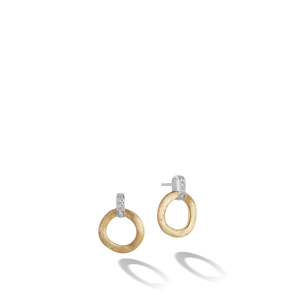 Marco Bicego Jaipur Gold 18K Yellow Gold Drop Earrings With Diamonds  0.08 Ct