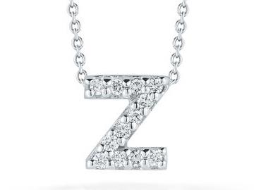 Roberto Coin: 18 Karat What Gold Love Letter Z Pendant With 12=0.06Tw Round Diamonds
Length: 18