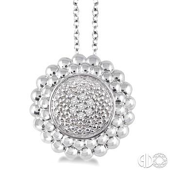 Sterling Silver Pendant With 0.03Tw Single Cut Diamonds 18