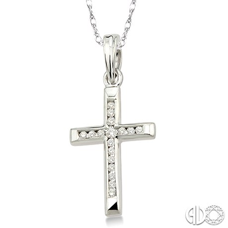 10 Karat White Cross Pendant With 17\u003d0 