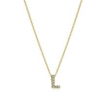 ROBERTO COIN 18KT GOLD LOVE LETTER L PENDANT WITH DIAMONDS