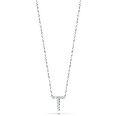 Roberto Coin: 18 Karat White Gold Love Letter T  With 8=0.04Tw Round Diamonds
Length: 18