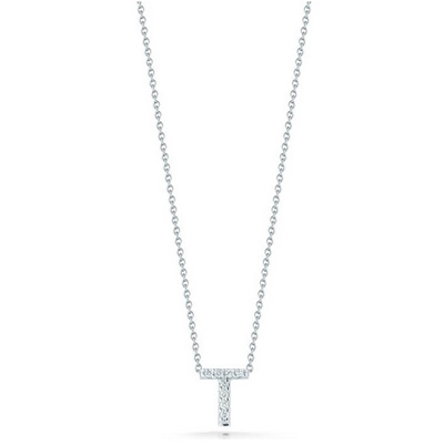 Roberto Coin: 18 Karat White Gold Love Letter T  With 8=0.04Tw Round Diamonds
Length: 18
