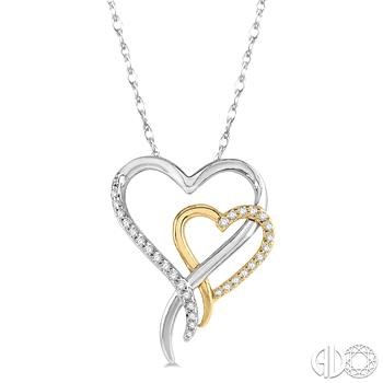 10 Karat White And Yellow Gold Heart 