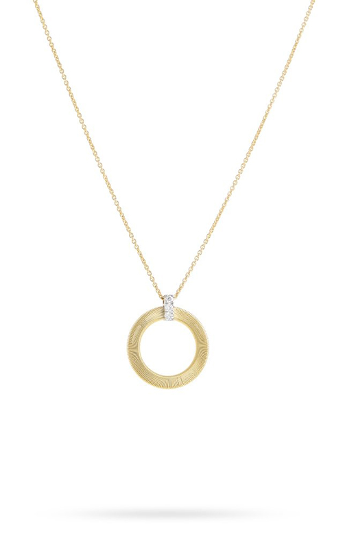Marco Bicego 18 karat yellow gold Masai circle diamond pendant 0.09 ct  16.5 inch