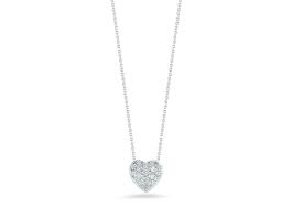 Roberto Coin 18 Karat White Gold Tiny Treasure Puffed Heart Pendant With 0.15Cttw Round Diamonds
Adjustable 16-18