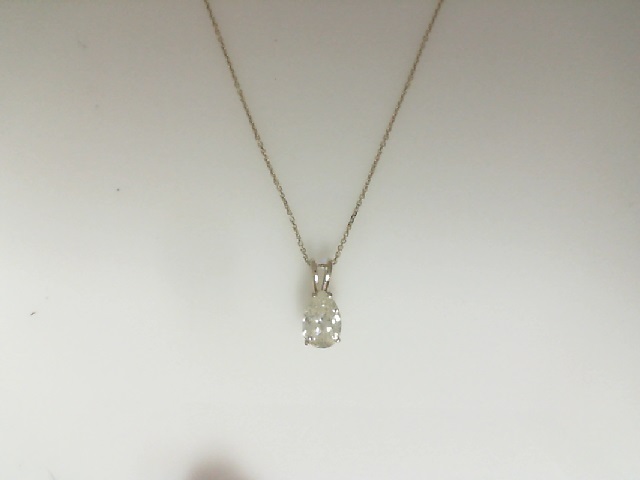 White Diamond Necklace in 14 Karat Rose Gold 0.90 Carat Diamond 16 inch  Necklace
