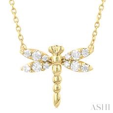 Dragonfly Petite Diamond Fashion Pendant
0.15 ctw Petite Dragonfly Round Cut Diamond Fashion Pendant With Chain in 10K Yellow Gold