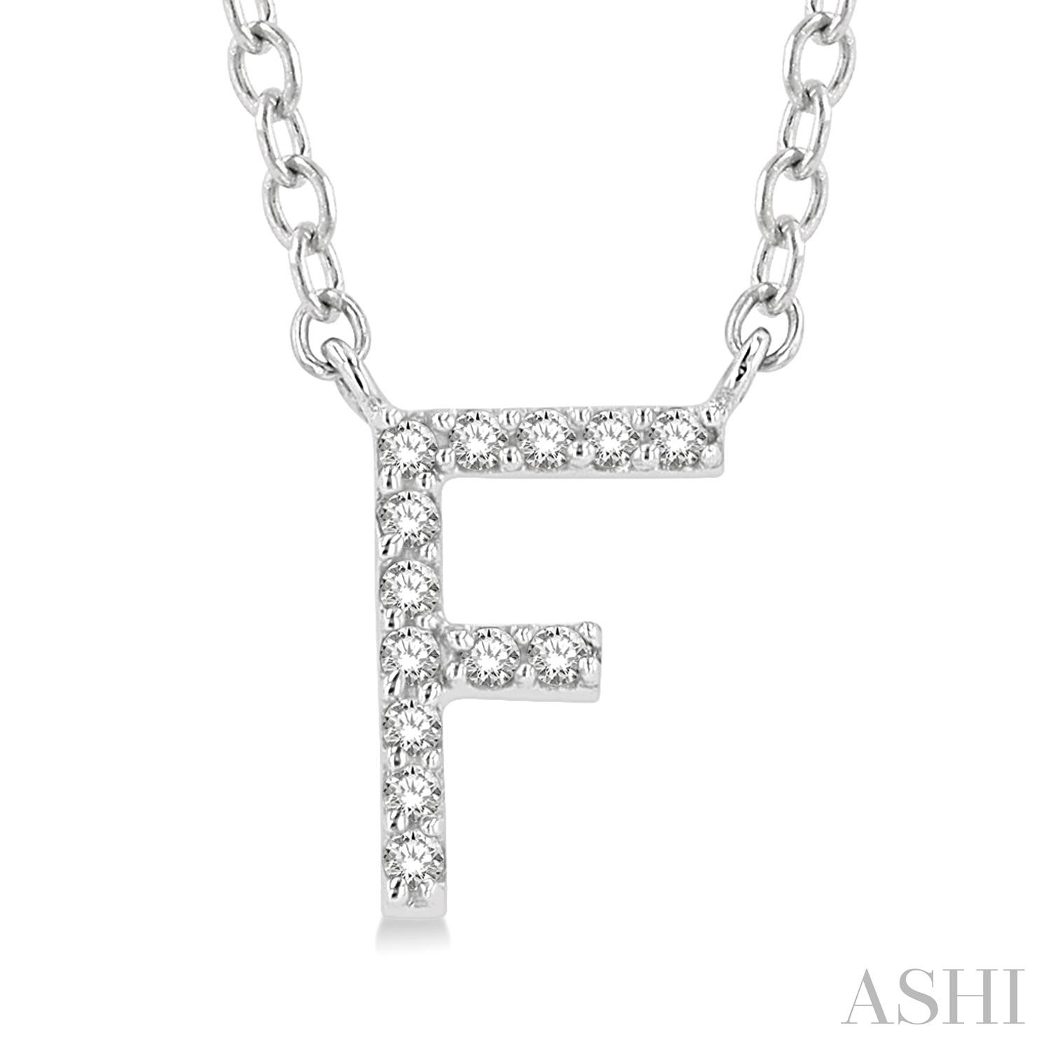 10 Karat White Gold Pendant F' Initial Diamond 0.05CTW Pendant Necklace
18 Inch Chain
