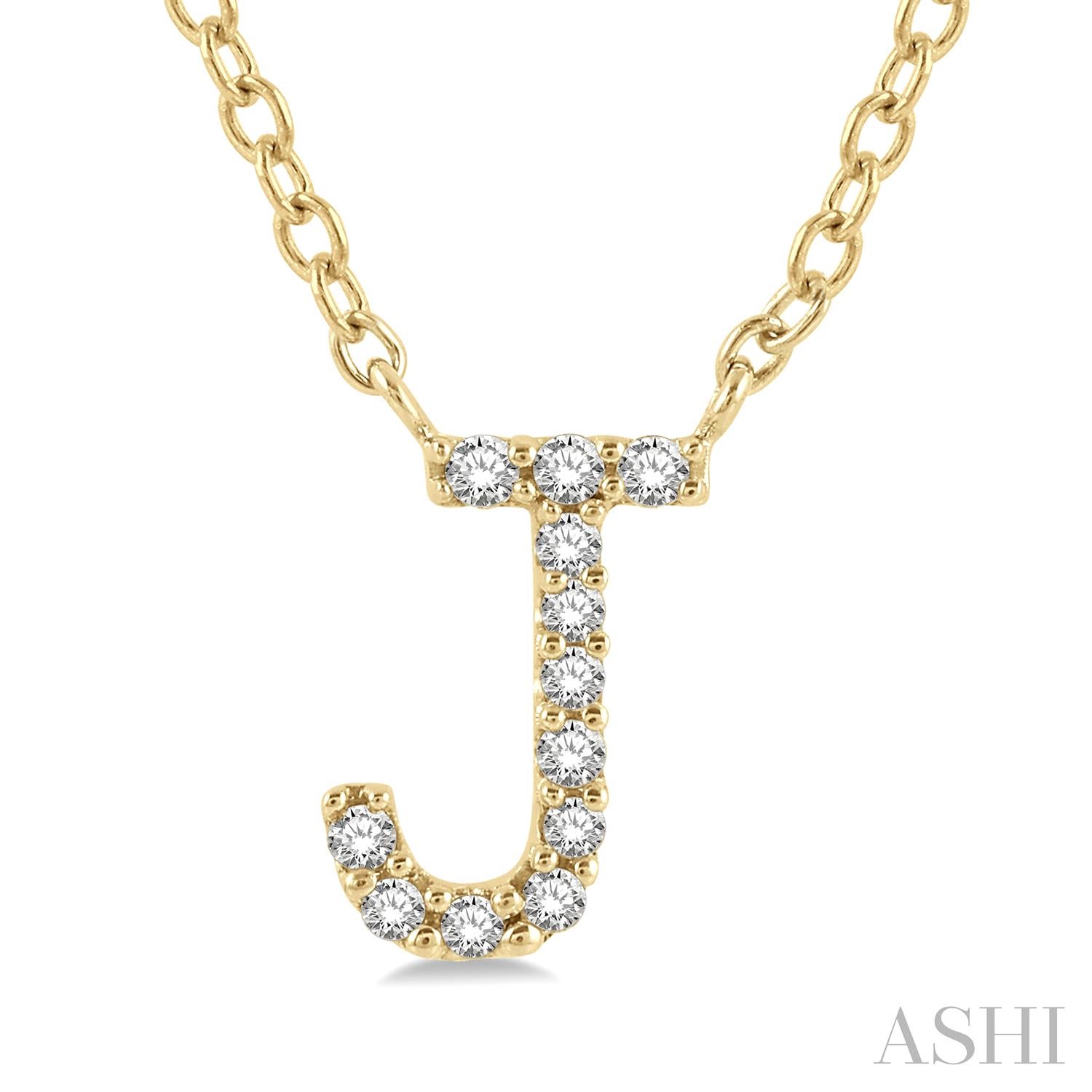 10 Karat Yellow Gold Pendant J' Initial Diamond 0.05CTW Pendant Necklace
18 Inch Chain