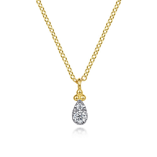 Gabriel & Co 14K Yellow Gold Diamond Bujukan Pendant Necklace
17.5 Inch