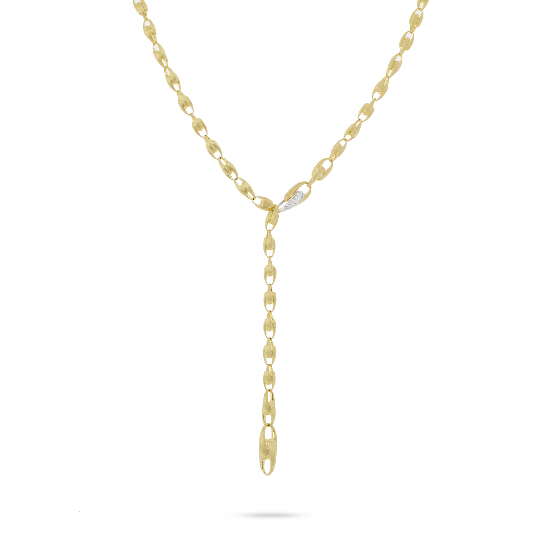 Marco Bicego: 18 Karat Yellow/White Gold Lucia Collection Necklace With 16=0.20Tw Round Diamonds