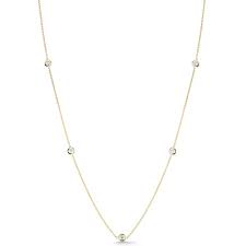 Roberto Coin 18 KaratYellow Gold Diamonds By The Inch Necklace With 7=0.35Tw Round Diamonds