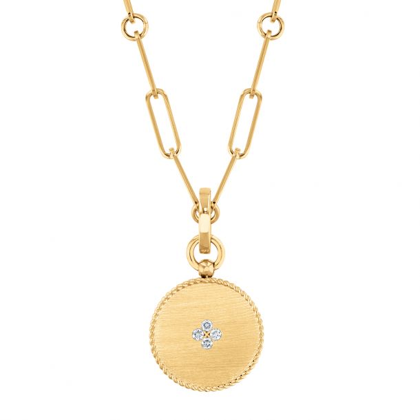 Roberto Coin 18 Karat Yellow Gold Venetian Princess Collection Diamond 0.07 CTW Medallion Pendant Necklace
Mother OF Pearl 1.20Ct