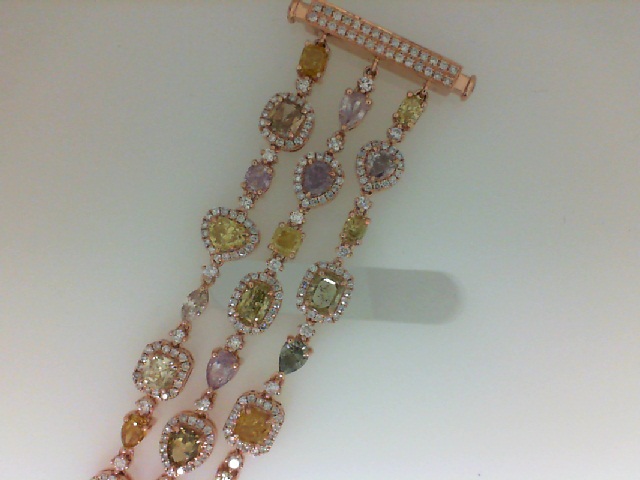 18 Karat Rose Gold Bracelet With 635=3.17Tw Round Diamonds And 67=14.90Tw Fantasy Cut Diamonds