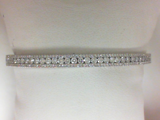 14 Karat White Gold Bangle Bracelet With 195=1.99Tw Round Diamonds