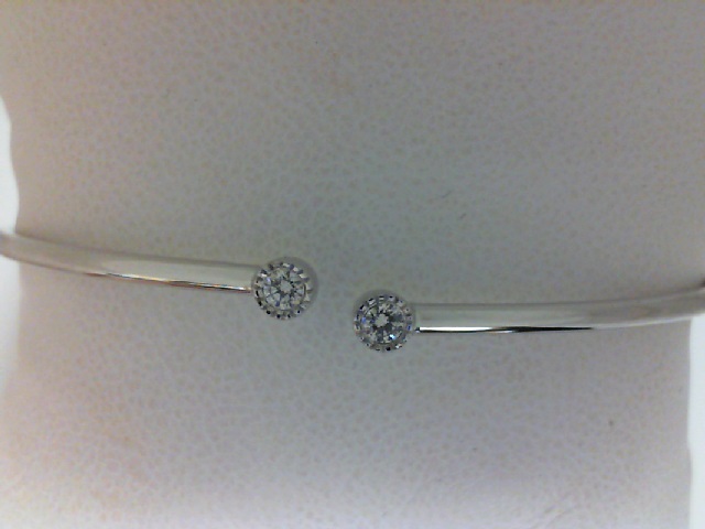 18 Karat White  Gold Cuff Bracelet With 2=0.08Tw Round Diamonds