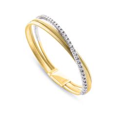 Marco Bicego: 18 Karat Yellow/White Gold Masai Three Strand Diamond Bracelet  With Round  Diamonds At 1.14Tw 
Length/Size: 6.62