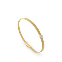 Marco Bicego:18 Karat Yellow/White Gold Masai Bracelet With 9 Round Diamonds At 0.07Tw