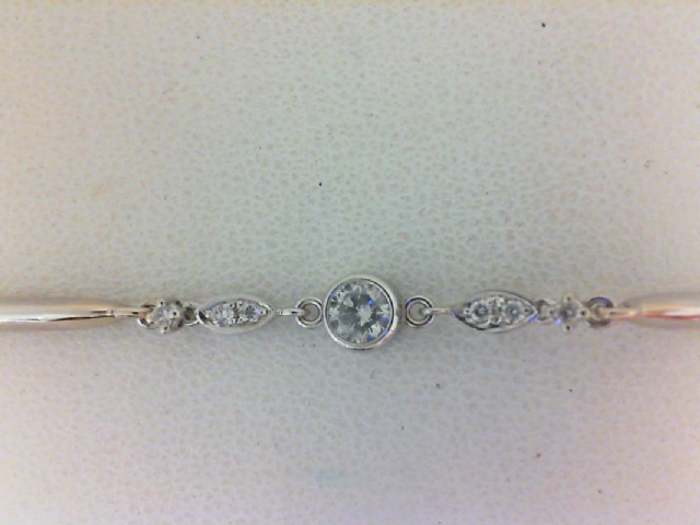 14 Karat White Gold Bracelet With 7=0.25Tw Round Diamonds
